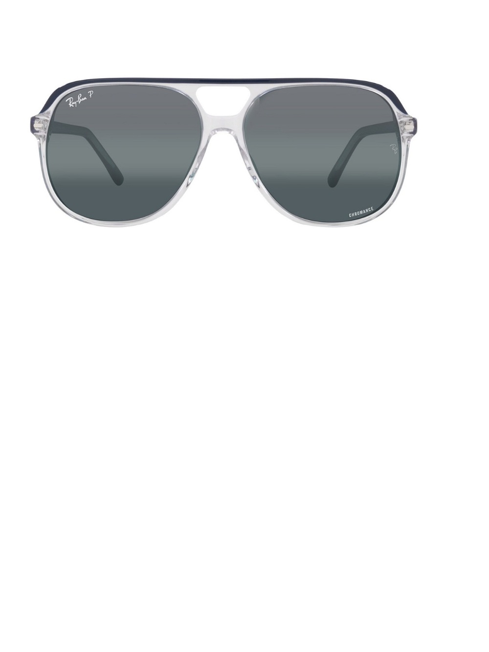 Ray-Ban Clear Frame Aviator Sunglasses with Gray Lenses